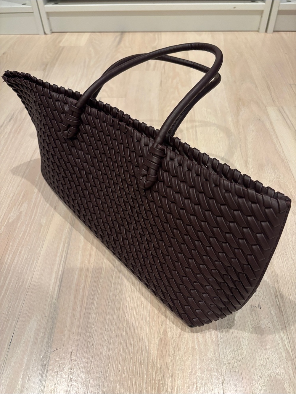 Zara Woven/Braided Leather Bag - burgundy - Picture 7 of 9